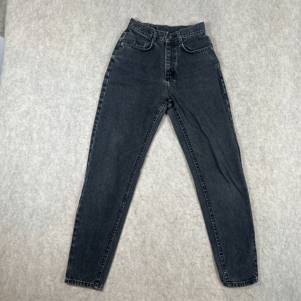 Vintage‎ Lee Jeans Womens 7 Med Black Denim Tapered High Waisted Mom Union Made